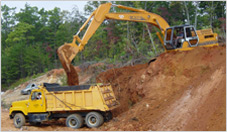 Case Excavator Loading Dump Truck
